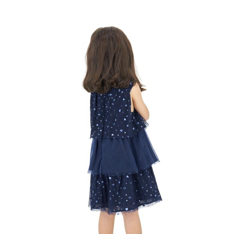 Kız Çocuk Baskılı Tüllü Parti Elbisesi