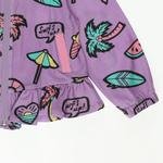 Kız Bebek Çok Renkli Desenli Fermuarlı Sweatshirt