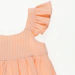 Kız Bebek Fırfır Detaylı Çizgili Elbise