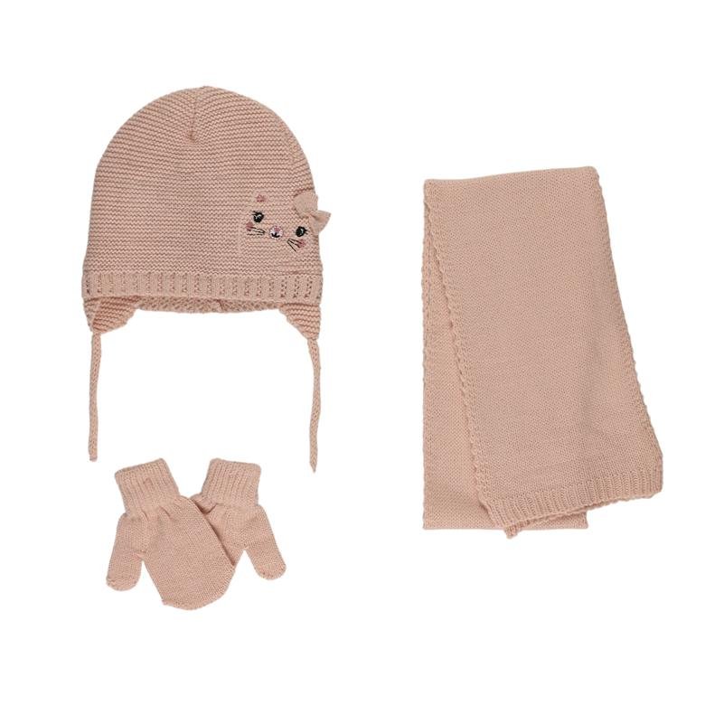 Kız Bebek Şapka Eldiven Set