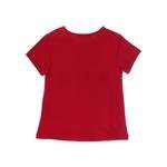 Kız Çocuk Önü Çiçek Baskılı Kısa Kollu T-shirt
