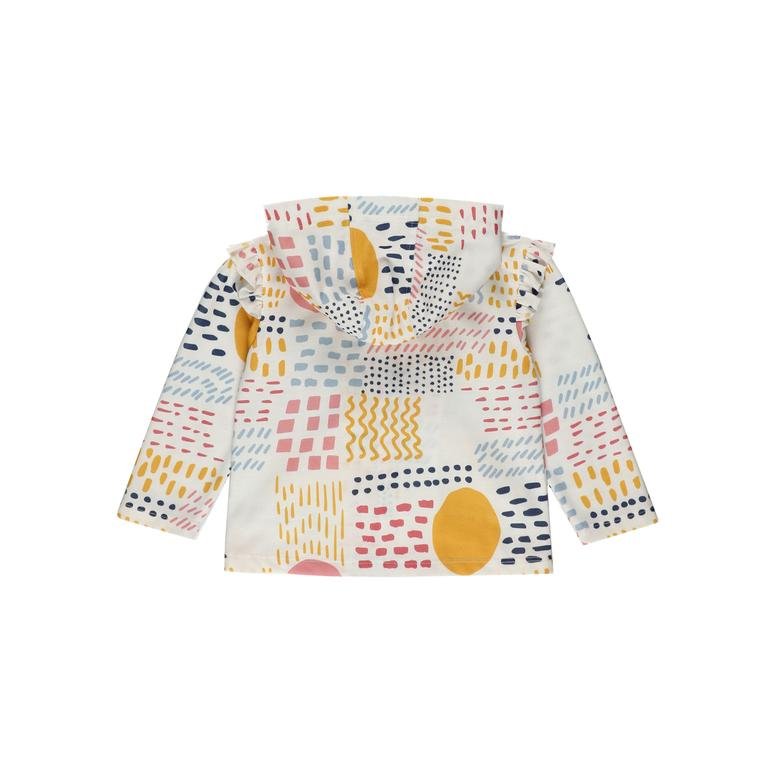 Kız Bebek Geometrik Desenli Fermuarlı Sweatshirt