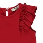 Kız Bebek Omuzları Fırfırlı Tişört ve Eteği Tüllü 2'li Takım