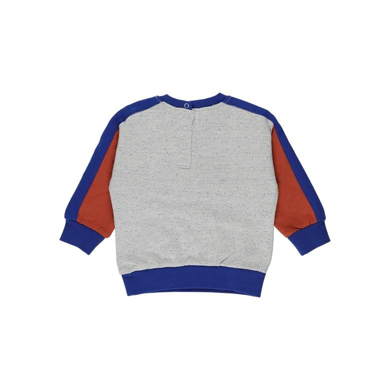 Erkek Bebek Kabartma Yazı Detaylı Sweatshirt