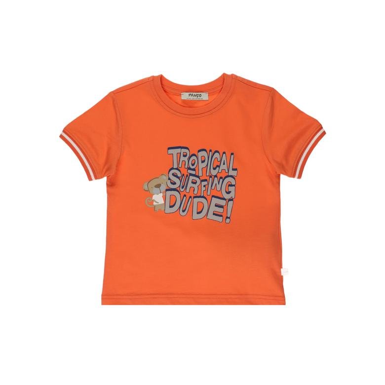 Erkek Bebek Baskılı Kısa Kollu Tişört
