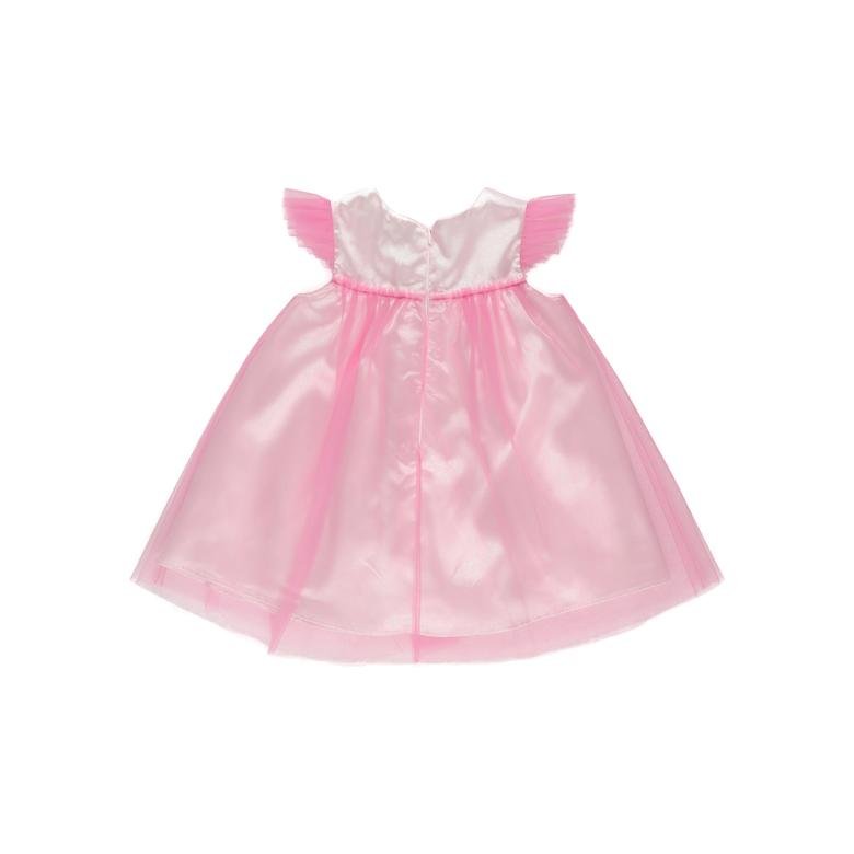 Kız Bebek Robası Büzgü Detaylı Tül Elbise