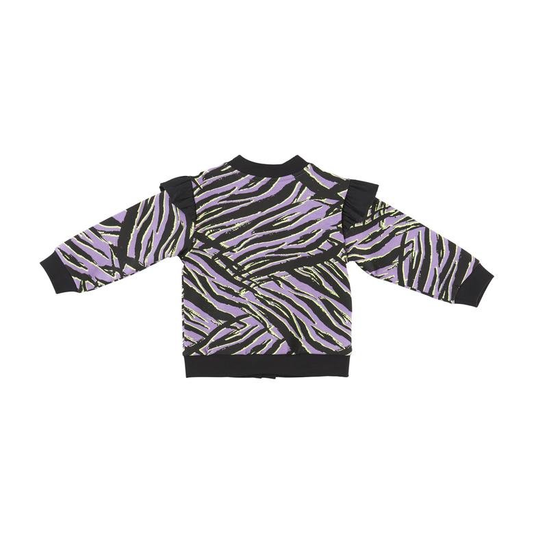 Kız Bebek Zebra Desenli Fermuarlı Sweatshirt