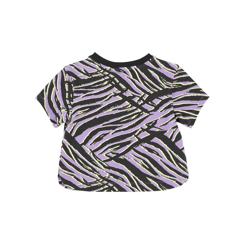 Kız Çocuk Zebra Desenli Kısa Kollu Tişört