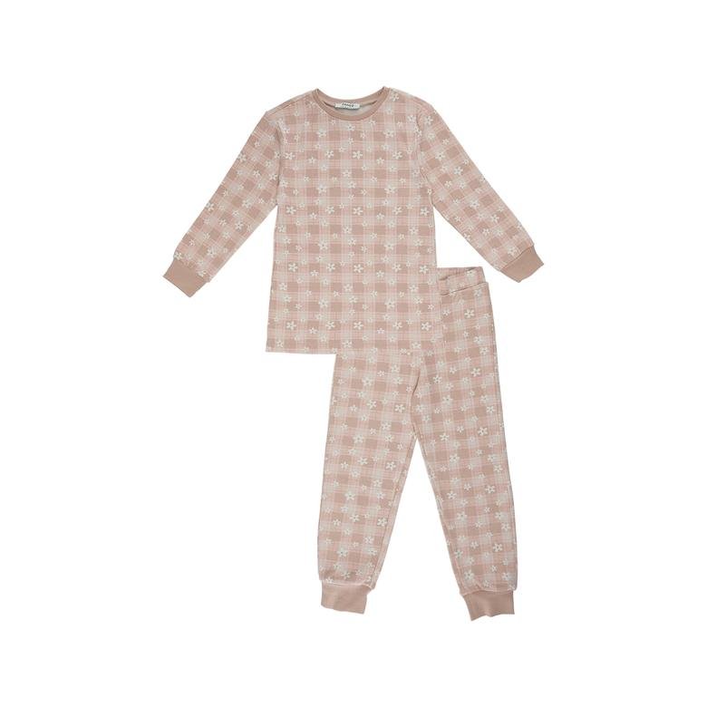 Kız Çocuk Çiçek Desenli Pijama Takımı