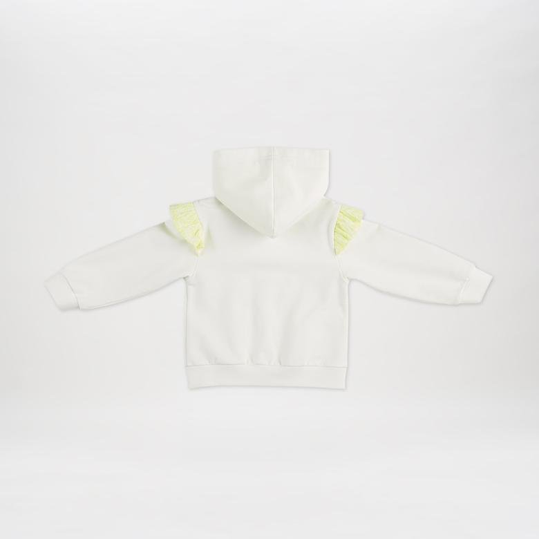 Kız Bebek Fırfır Detaylı Fermuarlı Sweatshirt