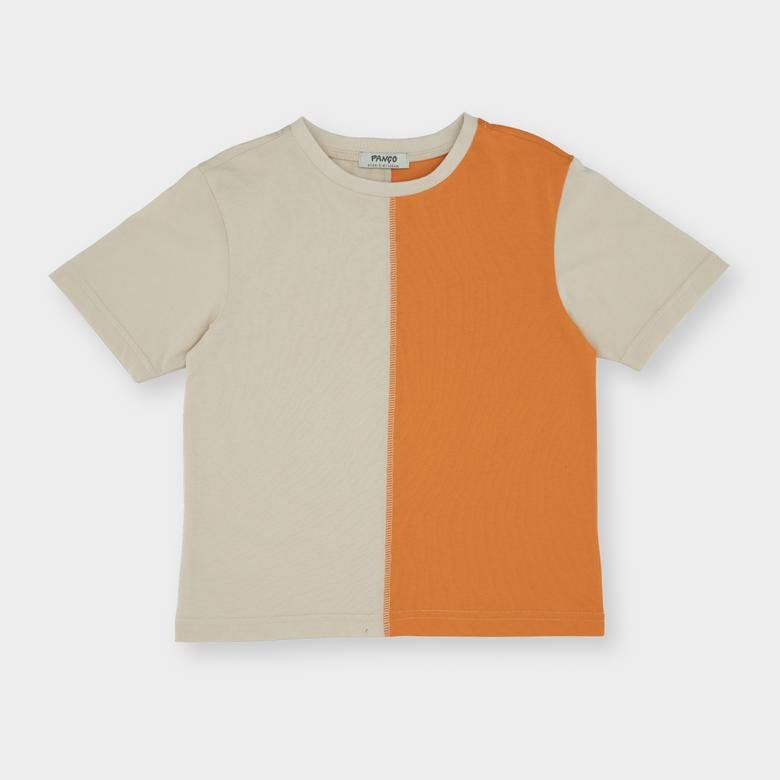 Erkek Çocuk Renkli Blok Parçalı Kısa Kollu Tişört