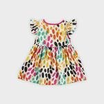Kız Bebek Renkli Leopar Desenli Elbise