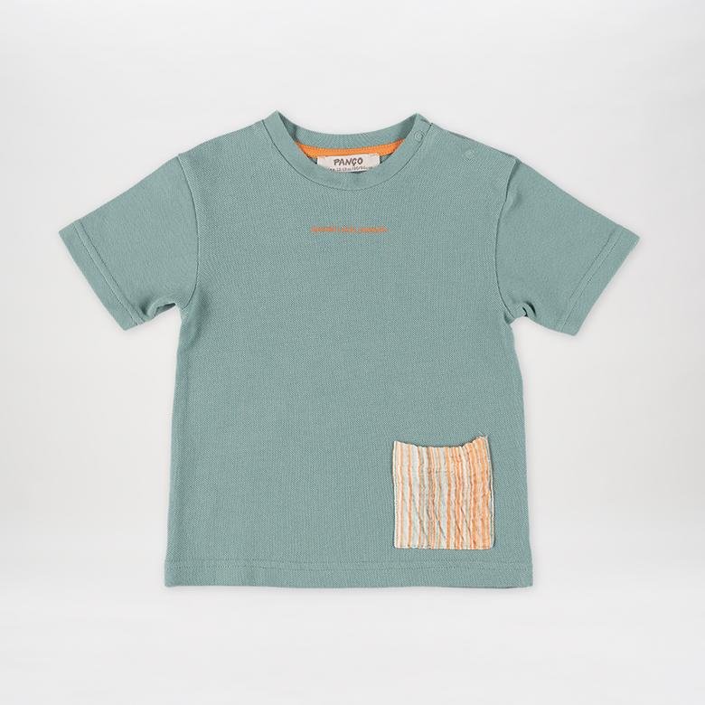 Erkek Bebek Cep Detaylı Kısa Kollu Tişört