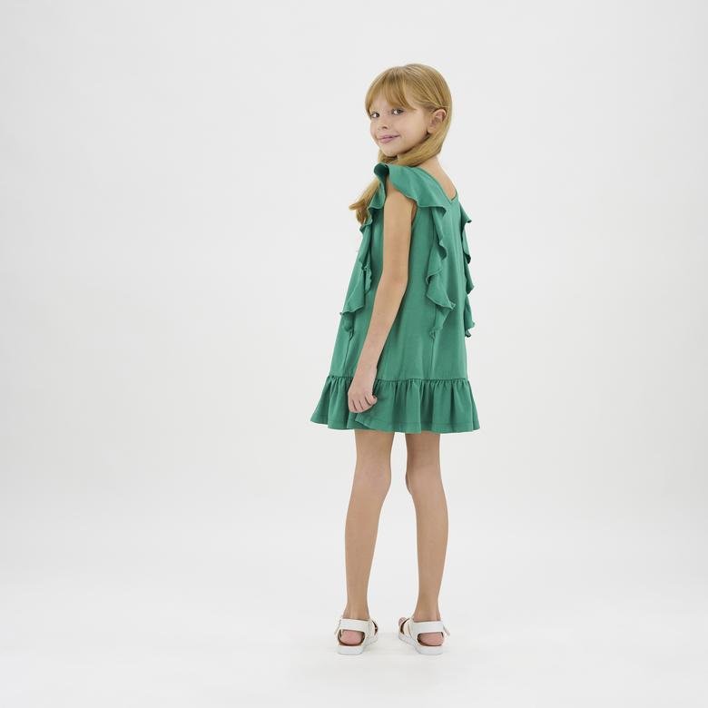 Kız Çocuk Fırfırlı Detaylı Elbise