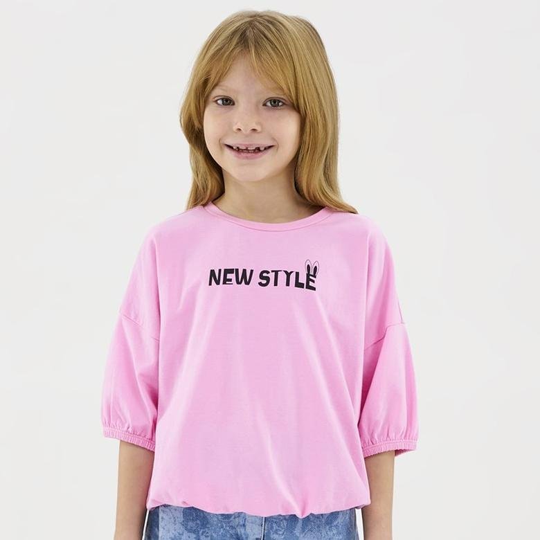 Kız Çocuk Baskı Detaylı Tişört