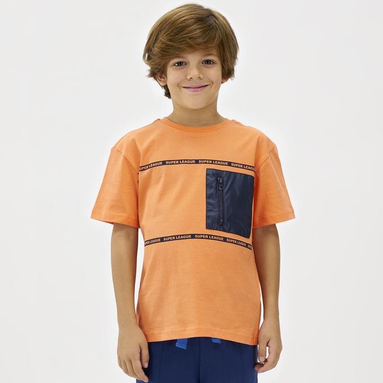 Erkek Çocuk Fermuar Detaylı Tişört