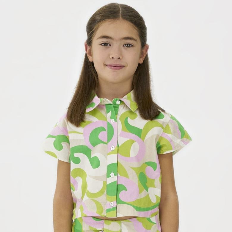 Kız Çocuk Crop Gömlek