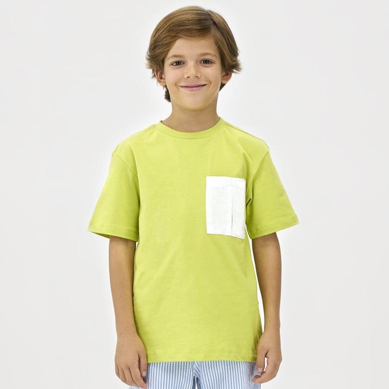 Erkek Çocuk Cep Detaylı Tişört