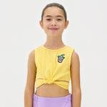 Kız Çocuk Aplike Detaylı Crop Atlet