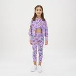 Kız Çocuk Çok Renkli Desenli Fermuarlı Sweatshirt