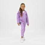 Kız Çocuk Kontrast Düğme Detaylı Denım  Ceket