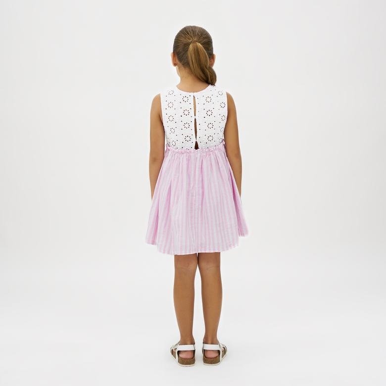 Kız Çocuk Sırtı Dantel Detaylı Elbise