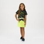 Kız Çocuk Neon Baskı Detaylı Elbise