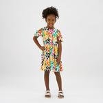 Kız Çocuk Renkli Leopar Desenli Elbise