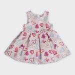 Kız Bebek Kalp Desenli Parti-Özel Gün Elbisesi