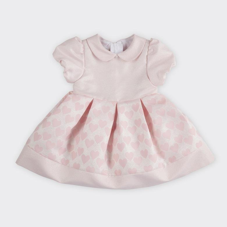 Kız Bebek Kalp Desenli Elbise